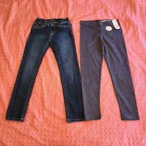Jordache Super Skinny Jeans and Wonder Nation leggings Size 8